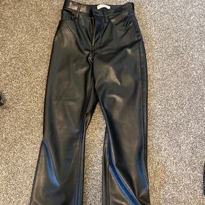 Abercrombie & Fitch 90s Straight Ultra High Rise Leather Pants